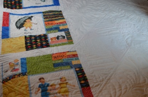 Dick and Jane Quilt Back Detail